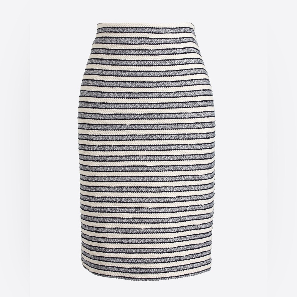 J.Crew | Striped Terry Embroidered Pencil Skirt | size two